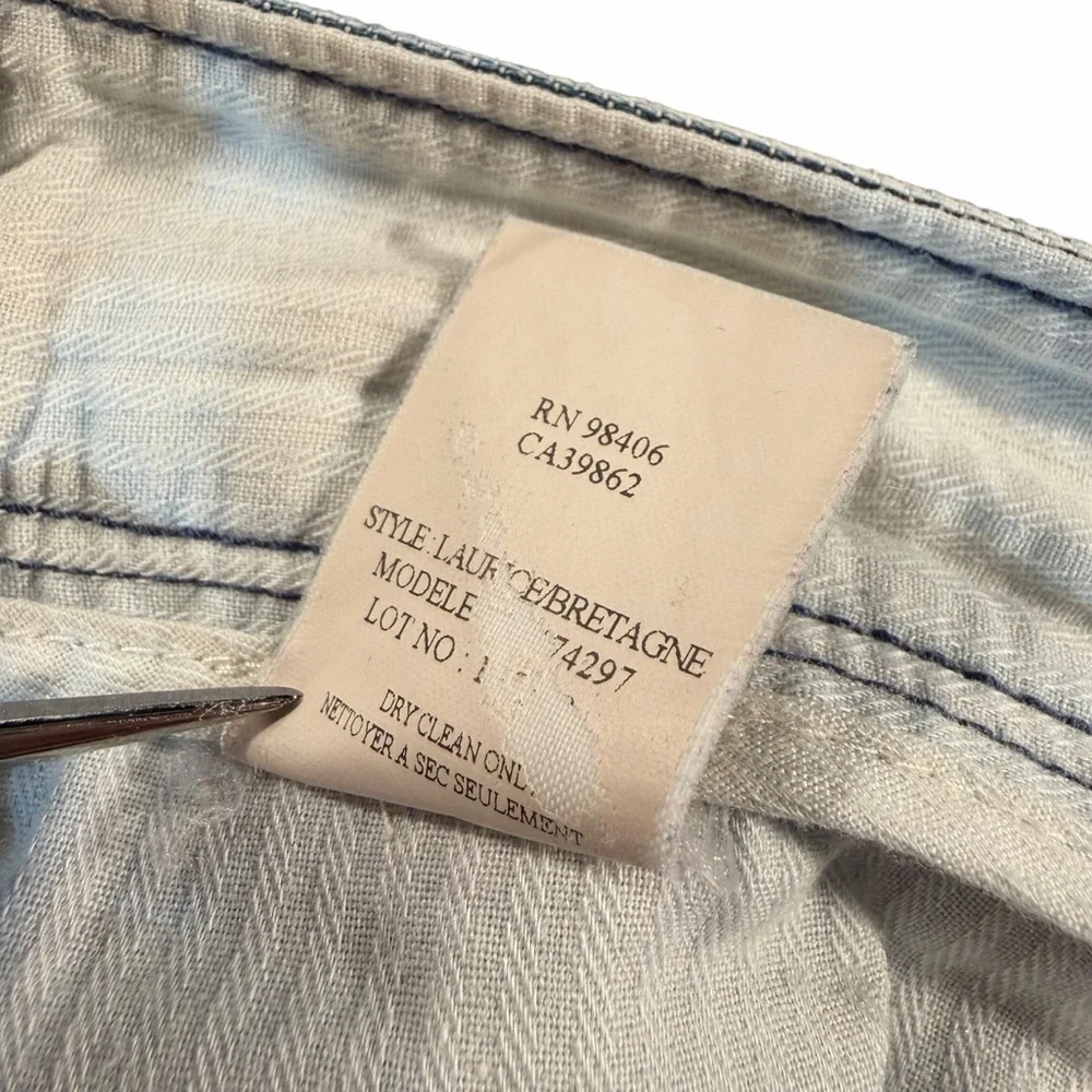 Theory ‘Laurice / Bretagne’ Blue & White Railroad Stripe Skinny Jeans Size 10